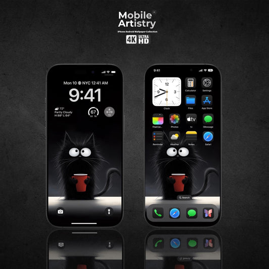 Black Cat 4K UHD Phone Wallpaper for iPhone  Android - Cute Feline HD Background for Mobile Devices