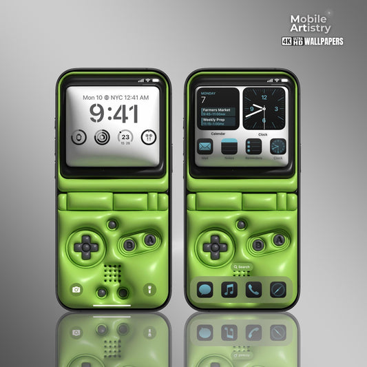 3D Gaming Console iPhone Wallpaper  Retro Puff Effect  Green Gamer Lock Screen  Nostalgic Game Aesthetic  Android HD Background