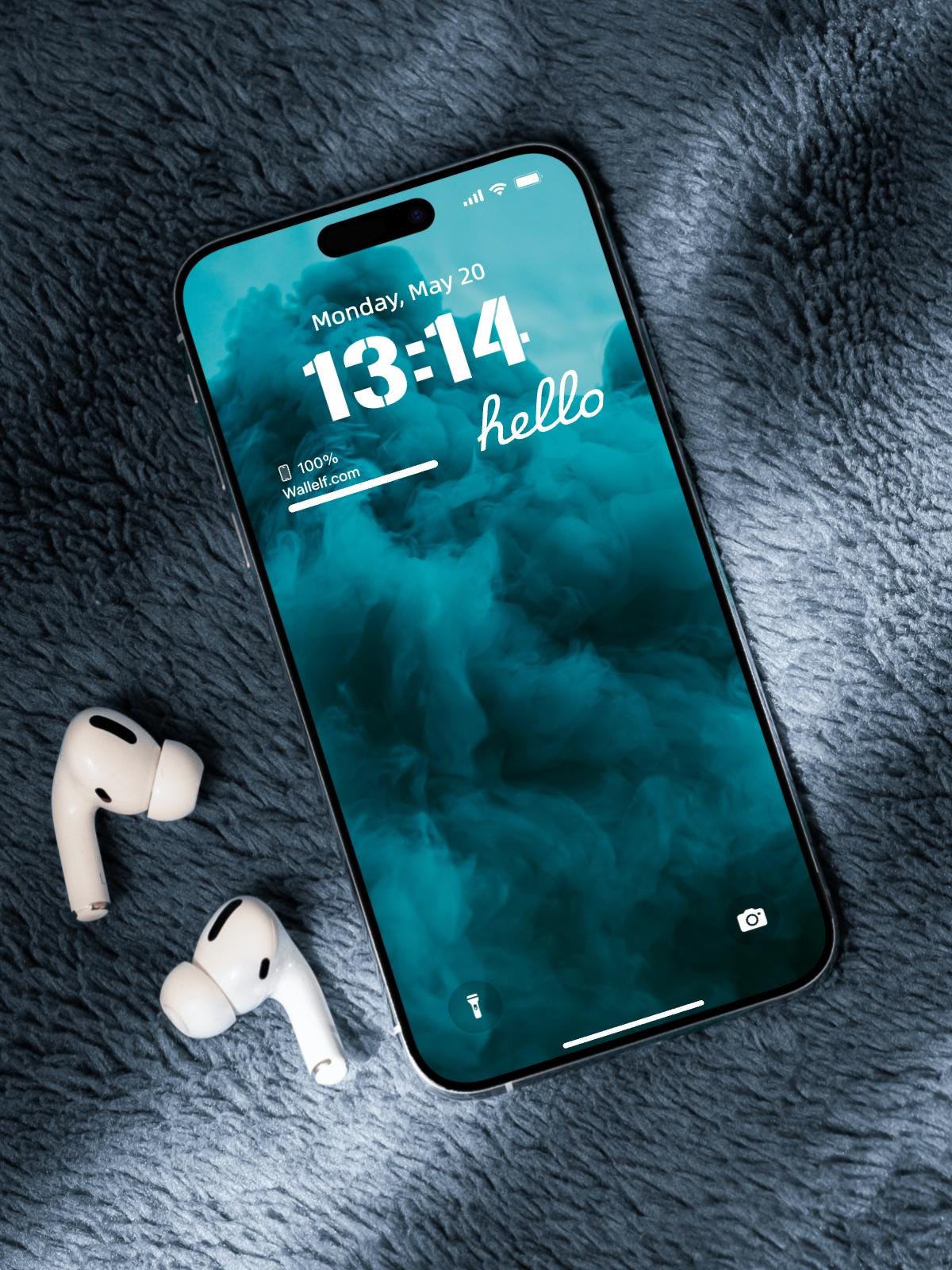 4K Smartphone Wallpaper Set  Minimalist Aesthetic for iPhone and Android  Bondi Blue Design  Lock and Home Screen