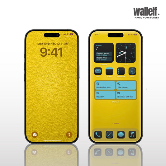 Yellow Leather Texture Wallpaper | 4K HD for iPhone & Android | Bold Elegant Screen Background Design