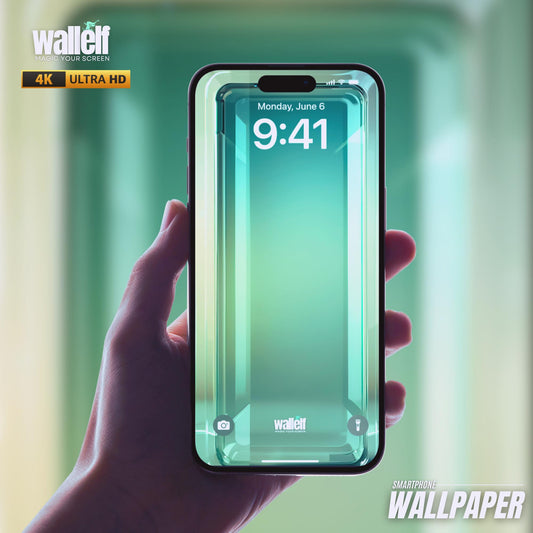 3D Gradient Illusion Wallpaper - High-Definition Green  Blue Glass Aesthetic - Minimalist 4K Ultra HD Background for iPhone  Android