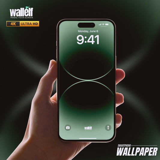 4K Ultra HD Dark Gradient iPhone Wallpaper | Minimalist Green and Black Circles Background | Sleek Digital Wallpaper for iPhone & Android