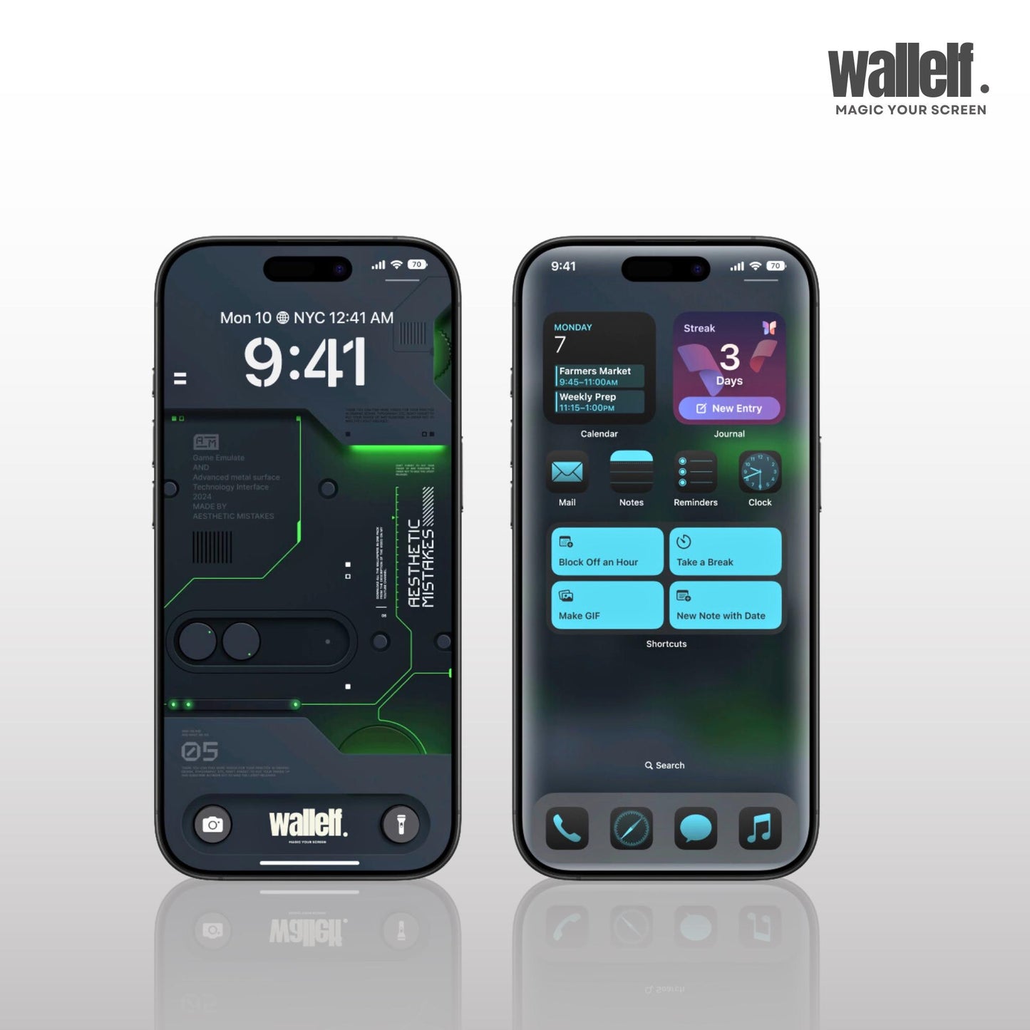 Futuristic Black and Green Tech Wallpaper | 4K Sci-Fi Lock Screen & Custom Blur Home Screen | iPhone Android Compatible