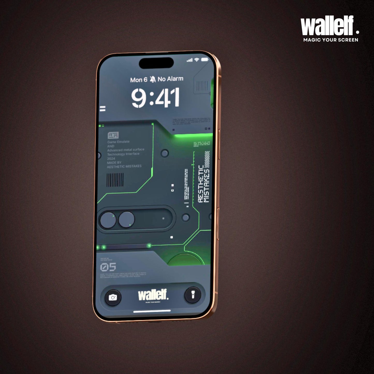Futuristic Black and Green Tech Wallpaper | 4K Sci-Fi Lock Screen & Custom Blur Home Screen | iPhone Android Compatible
