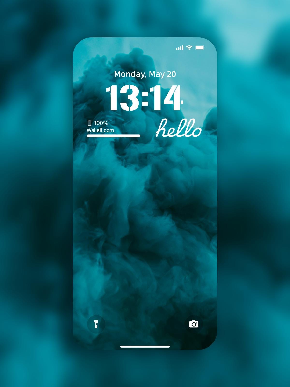 4K Smartphone Wallpaper Set  Minimalist Aesthetic for iPhone and Android  Bondi Blue Design  Lock and Home Screen