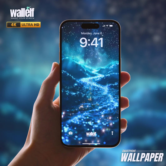 Bioluminescent Nightscape 4K Ultra HD Wallpaper - Magical Starry Sky Glowing on iPhone  Android - Nature-Inspired Digital Background