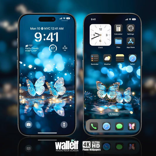 Blue Butterfly Phone Wallpaper Pack | 4K Aesthetic Butterfly Wallpapers for iOS & Android | Digital Download Lock Screen Backgrounds| 429