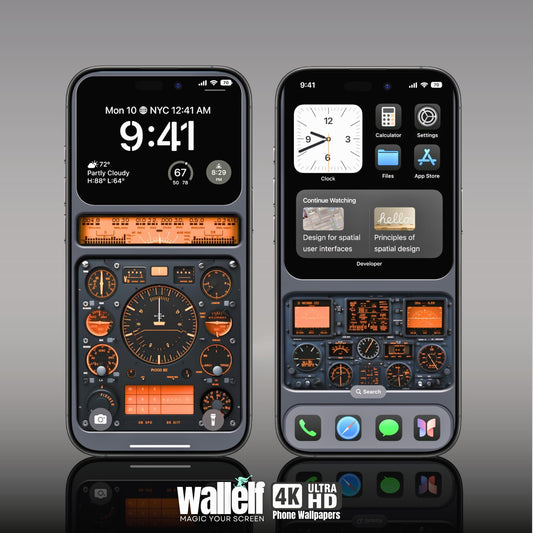 Aviation Cockpit iPhone Wallpaper | Airplane Dashboard iOS 4K Lock & Home Screen | Digital Wallpaper | Industrial Aviation Aesthetic | 485