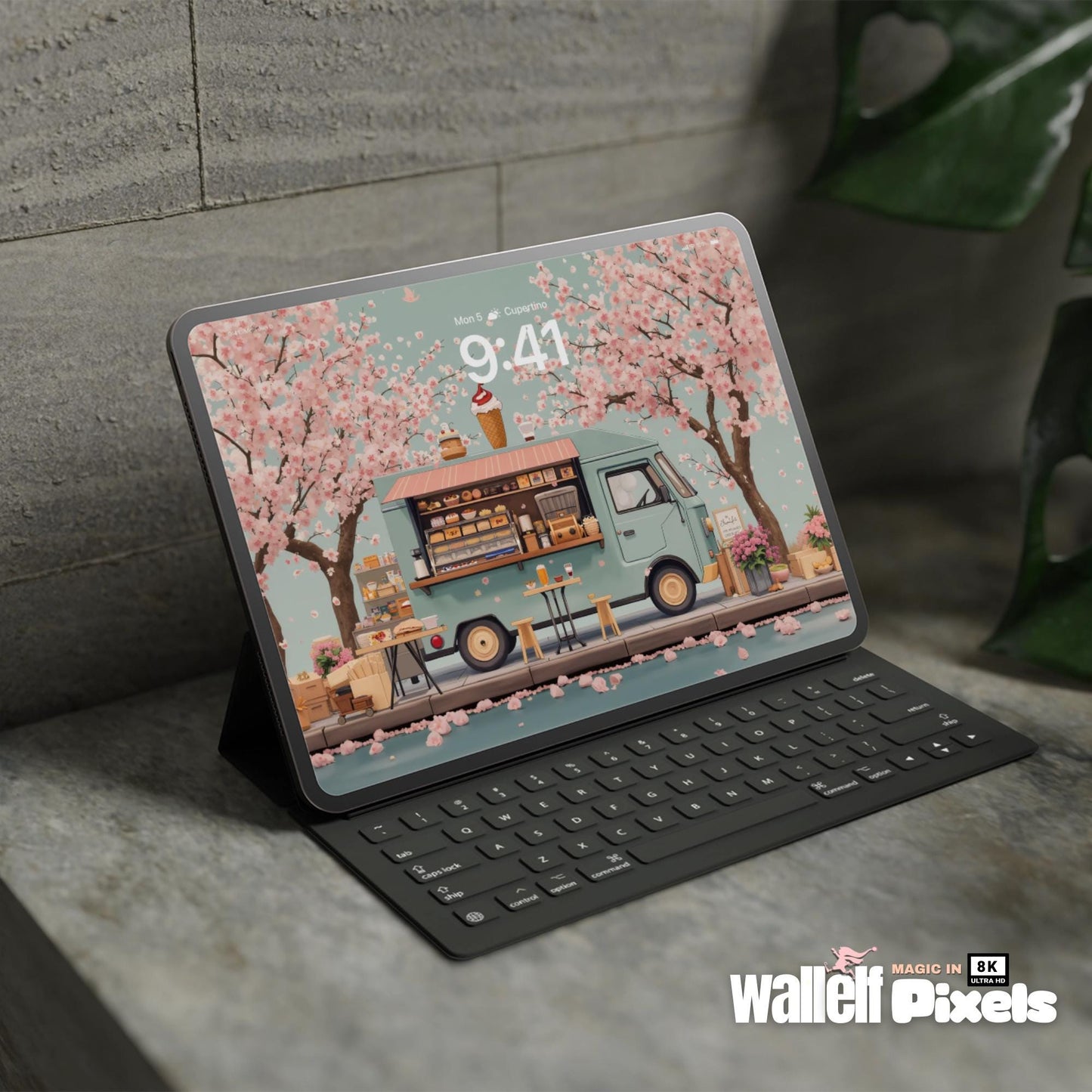 8K Cherry Blossom Food Truck Wallpaper Bundle | Aesthetic Multi-Device Digital Backgrounds for iPhone, iPad, MacBook, Desktop & More | 489