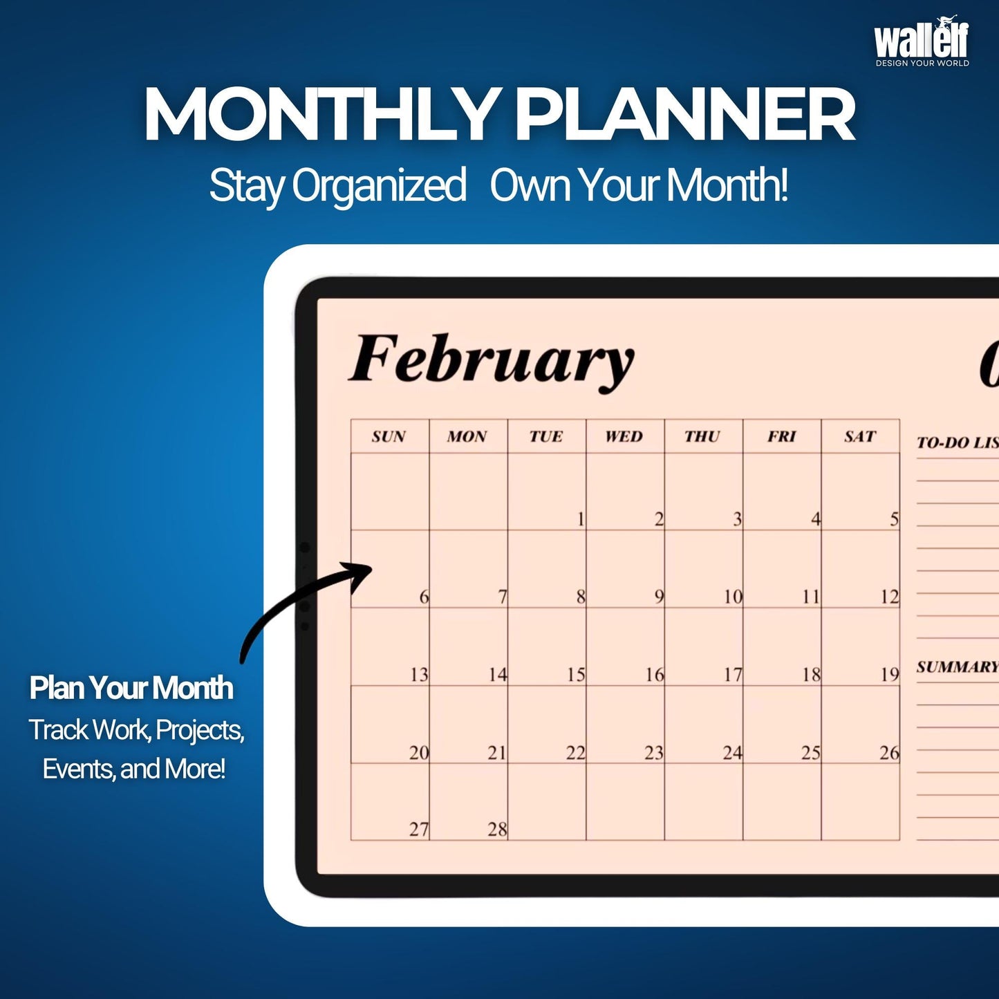 2025 Annual Digital Calendar | GoodNotes Notability Planner | Minimalist & Dopamine Color Options | Printable Monthly To-Do Summary